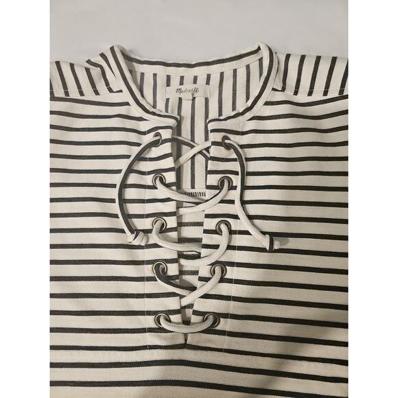 Madewell‎ Striped Lace Un Neckline Top Size XS - Picture 2 of 8